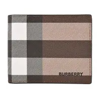 在飛比找PChome24h購物優惠-BURBERRY 經典格紋帆布6卡對開短夾(暗樺木棕色)