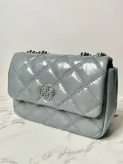 New Tory Burch Willa Quilted Patent Leather Convertible Shoulder Bag Retail $578