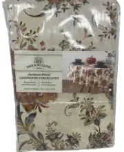 Bee & Willow Jacobean Floral Laminated Tablecloth Spice 70 In Round Home Decor