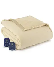 Shavel Home Products Micro Flannel Reverse To Sherpa Electric Blanket