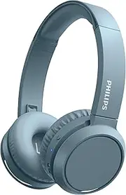 Philips H4205 On-Ear Wireless Headphones with 32mm Drivers and BASS Boost on-Demand, Blue