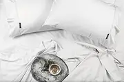 Sheraton Luxury Bamboo Cotton 400 Thread Count Single Bedding Fitted Sheet Set with 1 Pillow Case, White