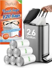 120 Counts 2.6 Gallon Small Drawstring Trash Bags Garbage Bags by RayPard, Small