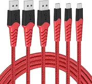 iPhone 16 Charger USB C Cable [3-Pack, 2M] USB C Charger Cable Fast Charging USB A to USB C for iPhone 16/15/15 Plus/15 Pro/Samsung Galaxy S23/S22 PS5 Controller Switch LG G8 G7
