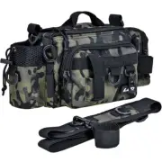 Fishing Tackle Backpack Lure Box Gear Storage Bag Men Rod Holder Sling Shoulder
