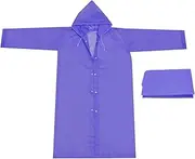 [uxcell] Rain Ponchos for Adults, Lightweight Reusable EVA Impermeable Rain Coat Waterproof Rain Jacket for Men and Women, Purple