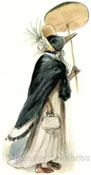Fantasy Mrs Crow Takes Stroll Fabric Quilt Block Multi Szs FrEE ShiP WoRld WiDe