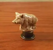 Wild Hog Boar Pig Lamp Finial Shade Topper Ceramic Wade England Vtg Farmhouse