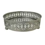 Silver Round Luxe Mirror Tray 20cm Coffee Table Serving Tray Bedroom Home Decor