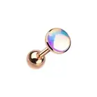 Rose Gold Flat Top Opalite Gem 316L Surgical Steel Tragus/Cartilage Sold by Pc