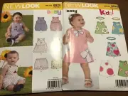 2 New Look kids Sewing Patterns Romper Bloomers Dress Headband New Uncut