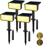 T-SUN 4pack Solar Spotlight Warmwhite Outdoor Garden Security Lighting Landscape