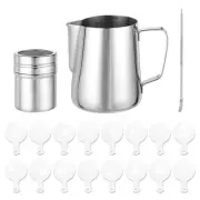 Milk Frothing Pitcher, 20oz/600ml Pitcher with Decorating Art Pen