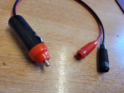 12v Home to Vehicle power adaptor Female Banana Plugs to Cigarette lighter Plug