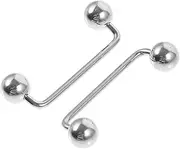 [OATIPHO] Collarbone Studs Barbell Jewelry Ring Bar Circular Barbell Bent Barbell Body Jewelry Body Piercing Barbells Stainless Steel Collarbone Rings Body Piercing Jewelry Silver