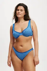 [Body] Body - Underwire Balconette Bikini Top - Heather stripe rib XL HEATHER STRIPE RIB