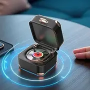 ULIKTO Retro Bluetooth Speaker Portable Vintage Record Player Decor TWS Speakers with RGB Light Small Wireless Speakers Support TF Card Birthday Kawaii Gifts Ideas for Women Men Teens