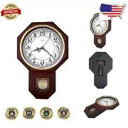 Indoor Wall-Mount Arabic Pendulum Clock with Elegant Design and Chime Control