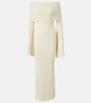 [Aya Muse] Aya Muse Off-shoulder linen-blend maxi dress AU 6 white