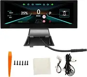 Brilluxa 8in Full LCD Screen, Compatible with Tesla Y, Power Speed Display Panel, Digital Tire Pressure Monitor, Mileage Range Dashboard Replacement