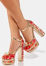 [AZALEA WANG] Adaline Platform Sandal Heels