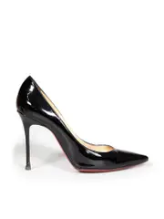 Black Patent Point Toe Heels