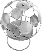 SUPVOX Hollow Out Stainless Steel Football Pen Holder Desk Pencil Cup Office Supplies Organizer Sporty Decor