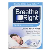 Breathe Right Nasal Strips Clear S/M 10 Pack