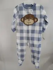 Carters 1 Piece Sleeper Zipper Front Gray Checker 9 Months Retails $18.00 (33)