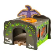 BigJigs - T-Rex Tunnel - Wooden Railway Magnetic Toy Train Accessory (BJT244)