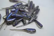 JASONS 2" STINGER SHAD 30 PACK GRUBS CRAPPIE LURES JIGS PRO BLUE FLASH