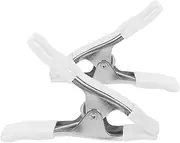 DECOMELODY 2pcs Heavy Duty Nickel Plated Spring Clamps with PVC Protection for Backdrop Stands for Home Improvement Woodworking and DIY Projects