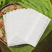 Stofinity 50 Pcs Pre Folded Vellum Jackets for 5x7 Invitations - Floral Vellum Paper 5x7, Wedding Invitation Sleeves, Transparent Envelope Liners Inserts Velum Wrap