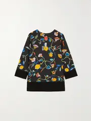 [La DoubleJ] La DoubleJ - Printed Textured-cotton Tunic - Black - x small x small Black