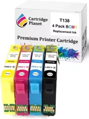 Cartridge Planet 4 Pack (1BK,1C,1M,1Y) Compatible Ink for Epson 138 T1381 T13...