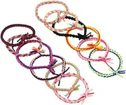 TOVINANNA Elastic Hair Bands for Women 12 Pack Ponytail Holders Handmade Woven Ropes No Dents for Sports Work Great for Hair Styling