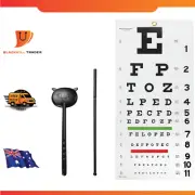 Eye Chart, Snellen Eye Chart Wall Chart, with Hand Pointer and Eye Occluder for