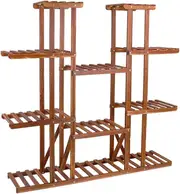 Extra Large Wood Plant Stand 17 Pot Flower Rack Tall Shelf Garden Storage Indoor