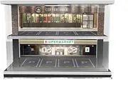 Car Garage Protective Organizer Scene Parking lot Garage Model Scene 1:32 Four Parking Spaces with Light and Acrylic Toy Alloy car Model Acrylic Storage dustproof Cabinet Ornaments Simulation Parking