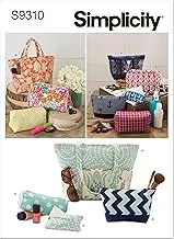 Simplicity S9310 Sewing Pattern Totes and Bags in Assorted Sizes, One Size