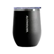 Stemless Tumbler Powder Coated Matte Finish 415ml (14oz) Black