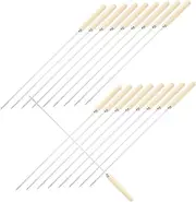 25pcs Stainless Steel BBQ Skewers with Handle Kabab Skewers for Grilling Meats and Vegetables for Outdoor BBQ Parties and Gatherings