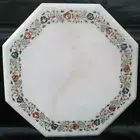 24" white marble table top coffee inlay lapis antique home decor c12