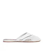 Alaïa Infradito Flat Mules 35,36,37,38,39,40 light white
