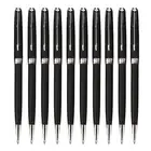 10 Pcs Parker Sonnet Ballpoint Pen Matte Black Silver Clip 0.7mm Ink Refills
