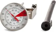CDN IRTL220 Proaccurate Insta Read Beverage and Frothing Thermometer, 7 inch Stem-1.75 inch Magnified Dial, Black/Silver