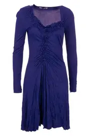 Mesh Jersey Shirred Dress--HAM-91336A2
