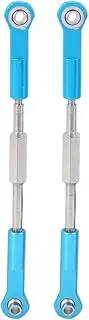 2Pcs RC Car Rods, Aluminum Alloy Metal Rods, Adjustable Length Push Rods, Turnbuckle Rod Replacments, Anti Slipy Durable Rods Parts, Linkage Accessories for HSP 94762/94763 1/8 RC Car Blue