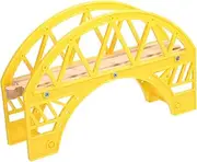 Enhance Playtime Wooden Train Track Bridge Educational Toy Set Modular Railroad Scenery Sturdy Build Storage