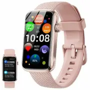 Smart Watch Men Women 24 Sport Modes IP68 Waterproof Fitness Tracker Rate Sleep SpO2 Monitor Step Pedometer Android iOS,Pink
